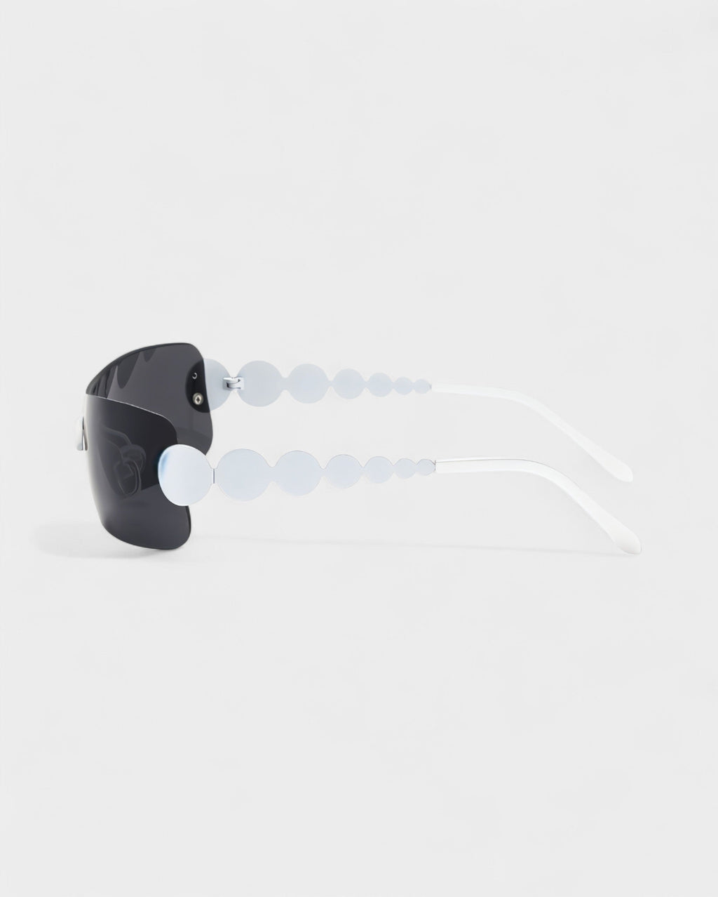 AMORA Circle Embellished Rimless Shield Sunglasses