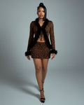 JADE Trimmed Faux Fur Leopard Set