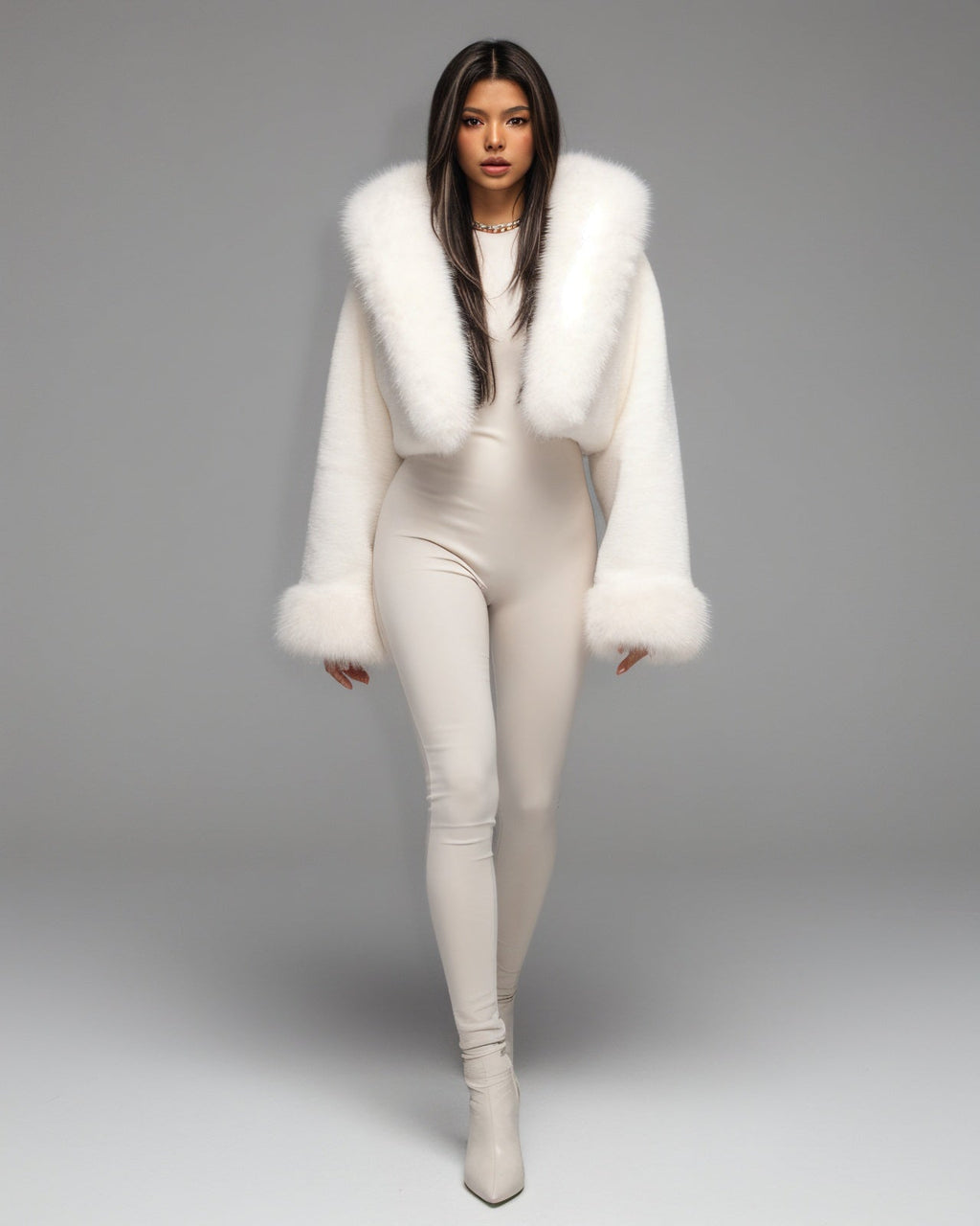 EZRA Plush Oversized Faux Fur Hooded Jacket