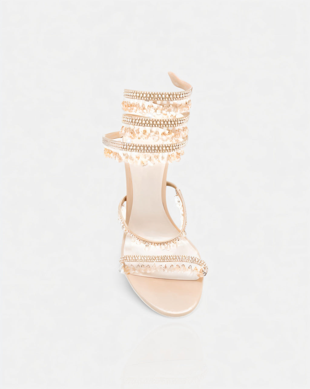 ALYRA Rhinestone Tassel Ankle-Wrap High Heels