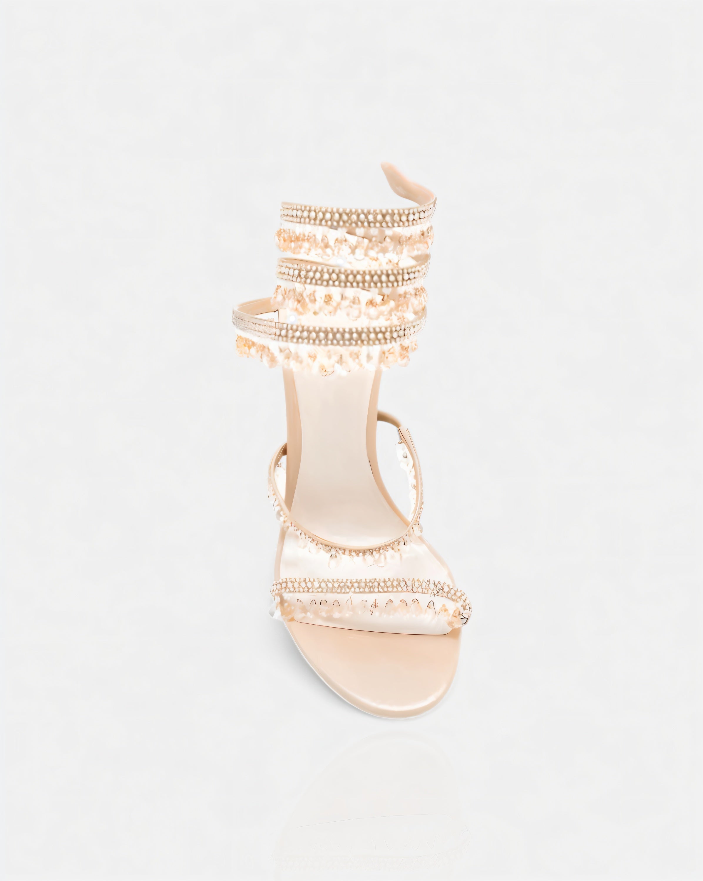 ALYRA Rhinestone Tassel Ankle-Wrap High Heels