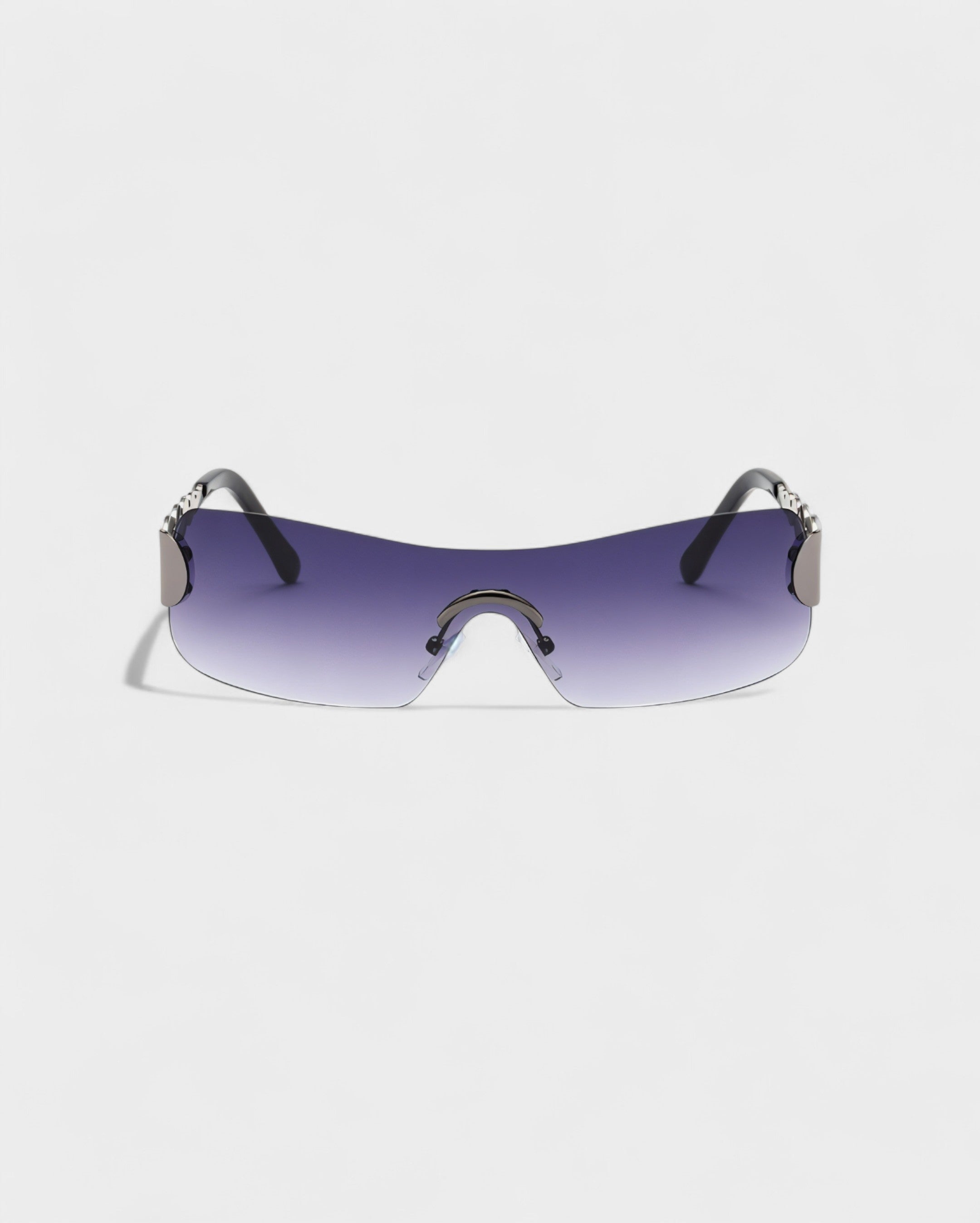 AMORA Circle Embellished Rimless Shield Sunglasses
