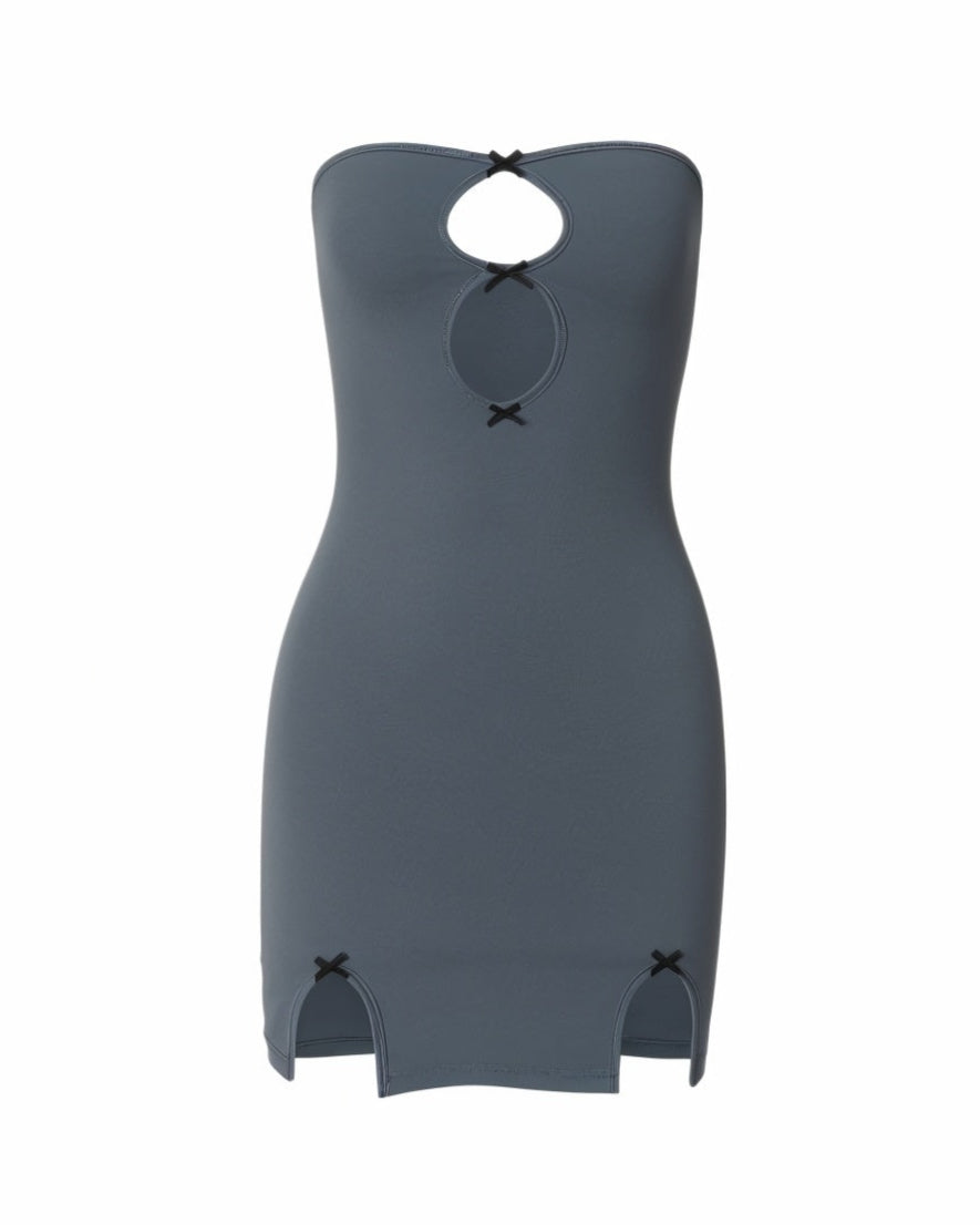 ELLERY Strapless Bow Cutout Mini Dress