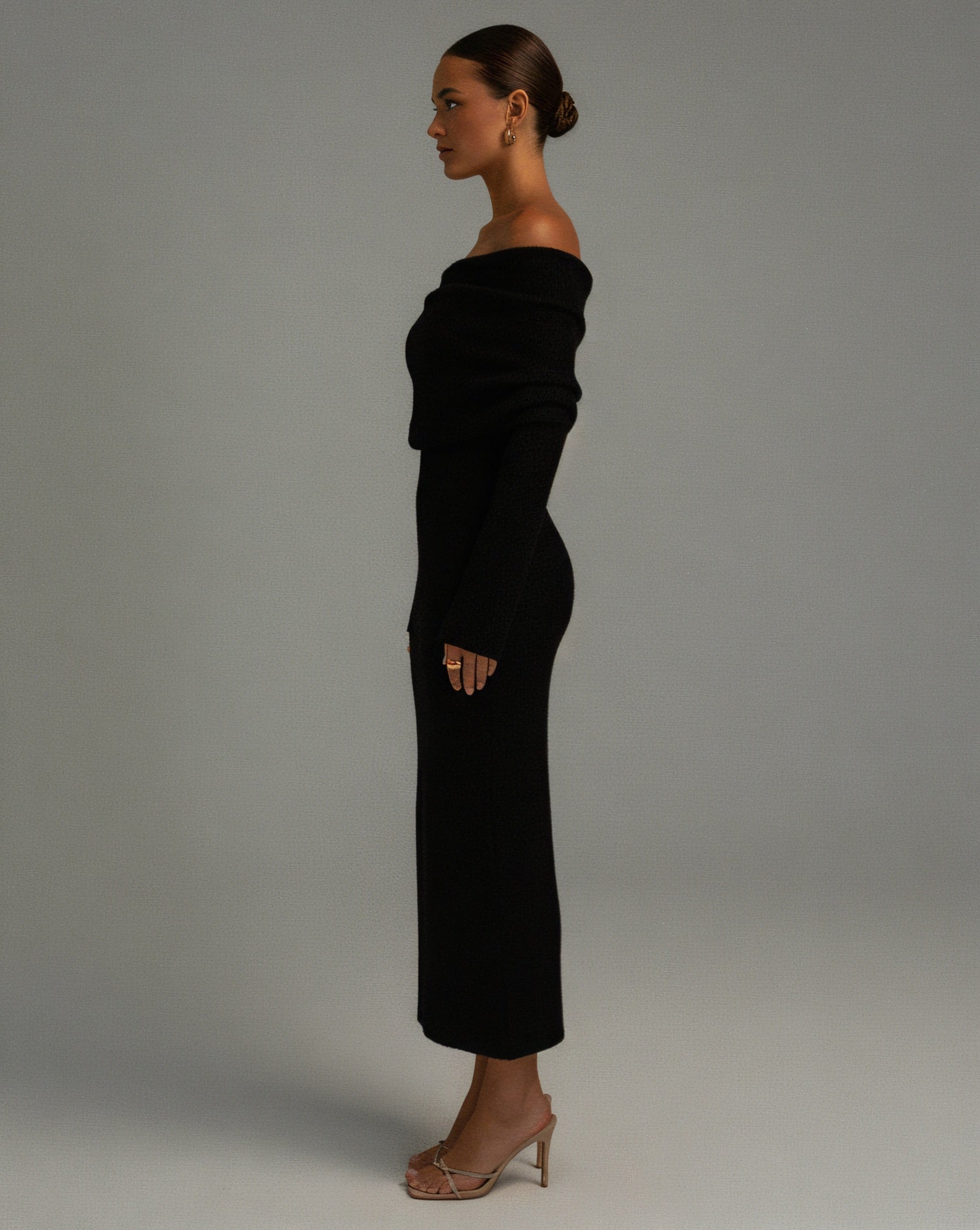 ANGELICA Knit Off-Shoulder Maxi Dress