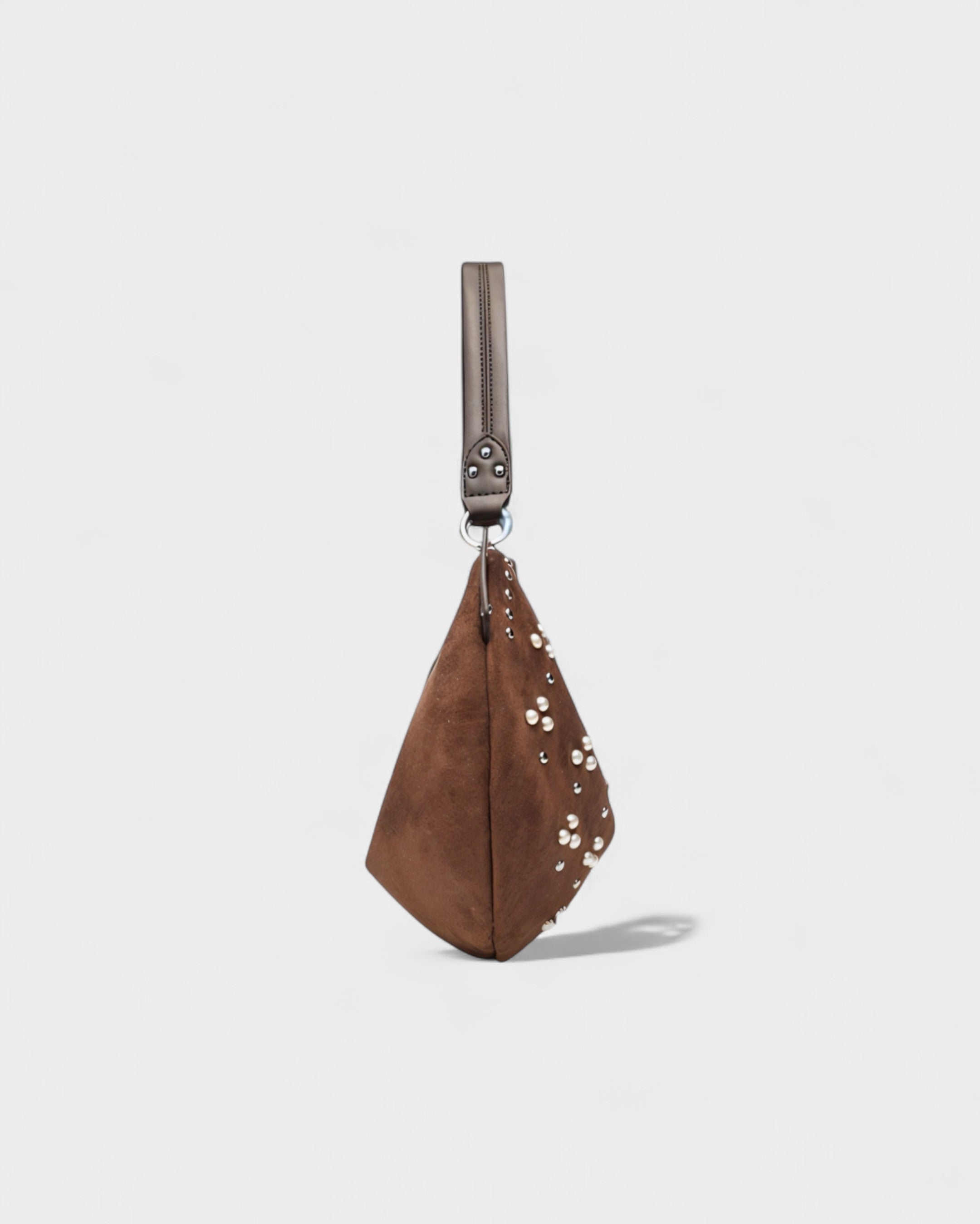 CORINA Studded Suede Shoulder Bag