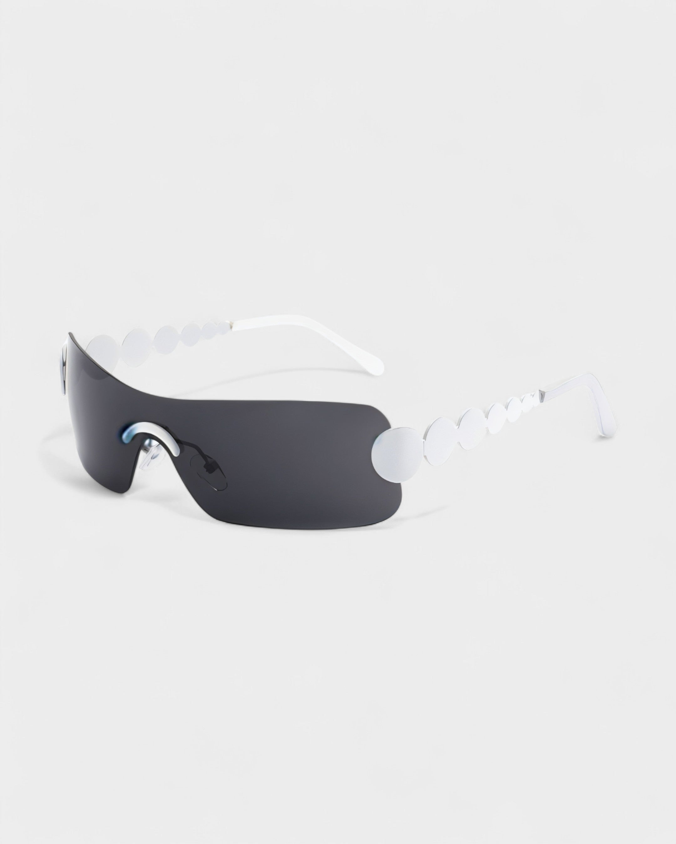 AMORA Circle Embellished Rimless Shield Sunglasses