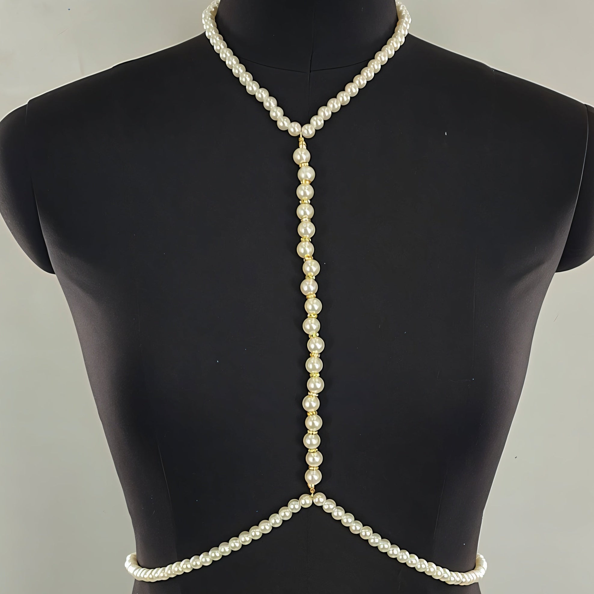 Pearl Body Chain Lariat Harness Necklace