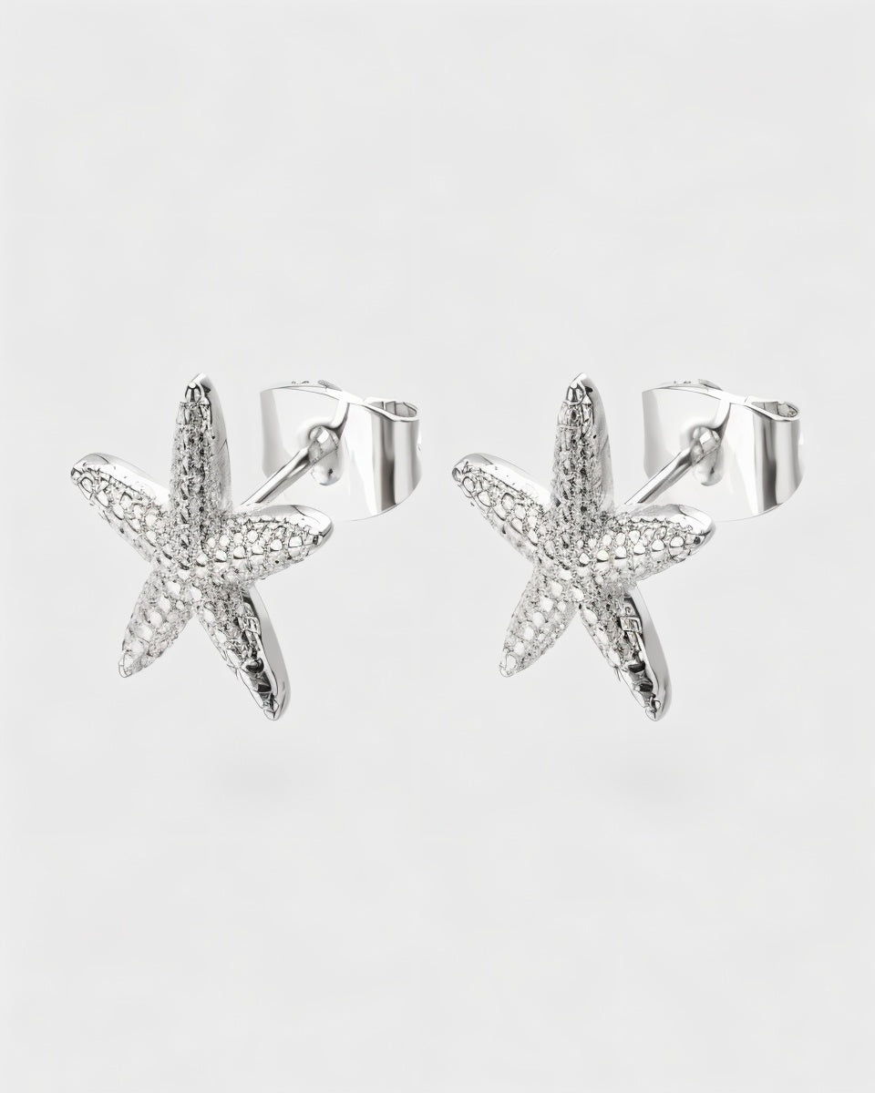 Stainless Steel Starfish Stud Earrings