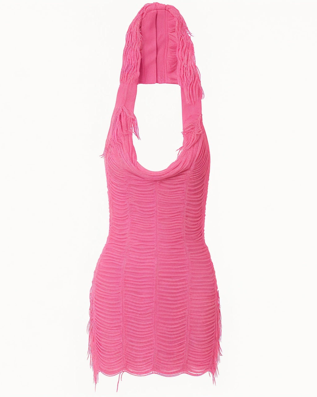 AUDRINA Hooded Tassel Mini Dress