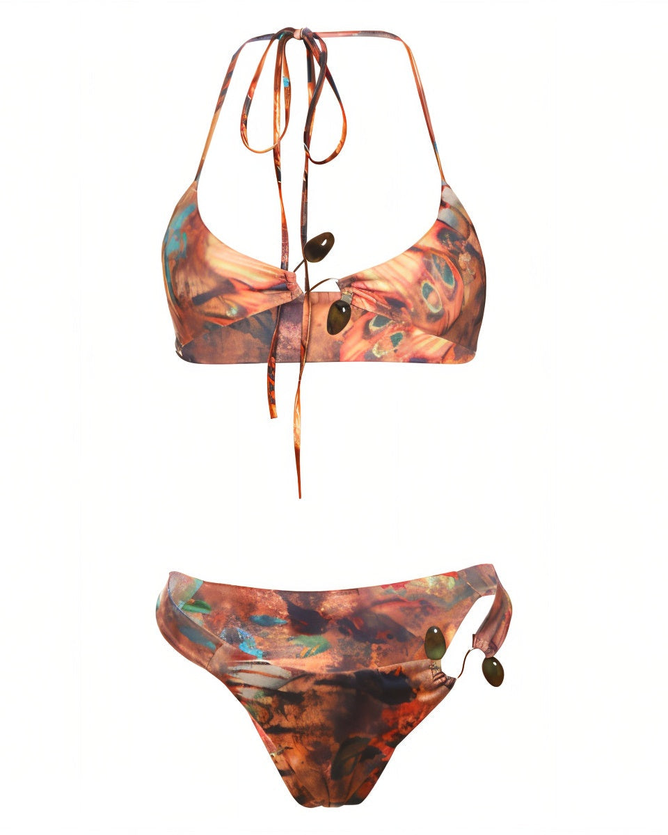 JUDITH Stone-Embellished Bikini Set