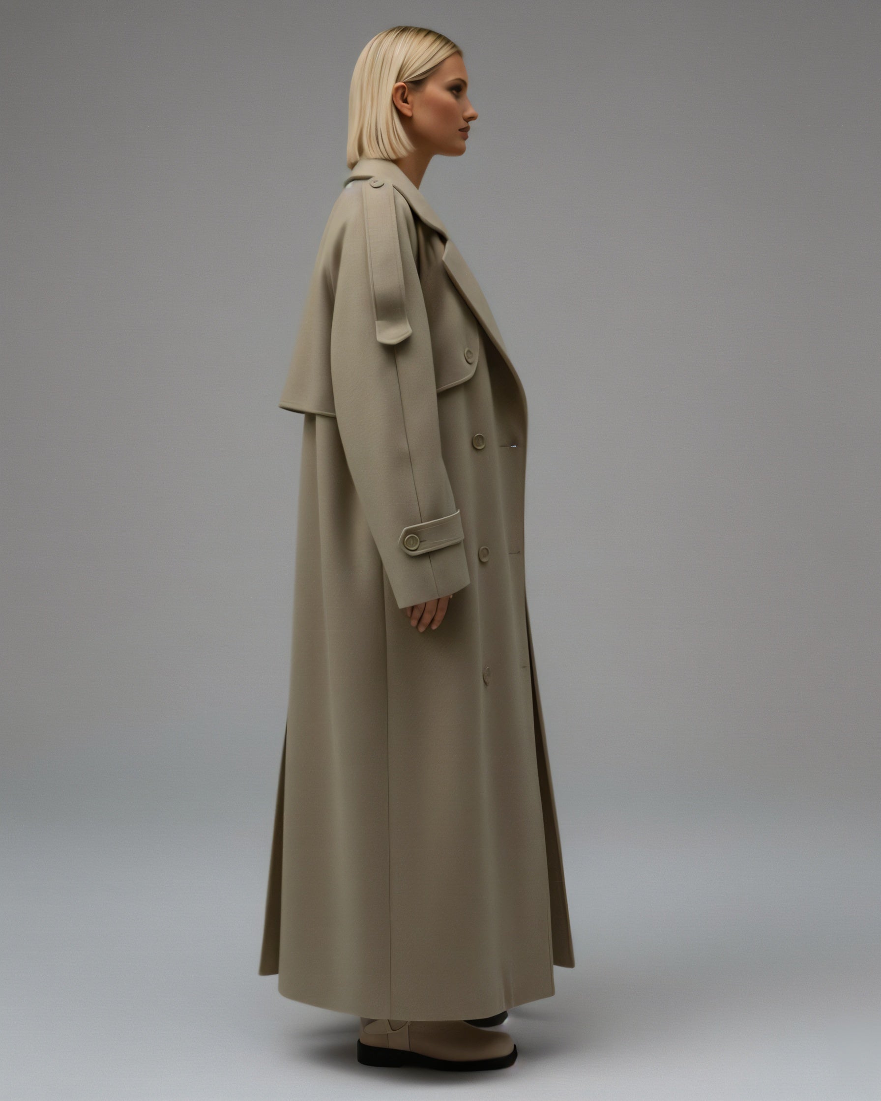 AIDA Oversized Drop-Shoulder Wool Coat
