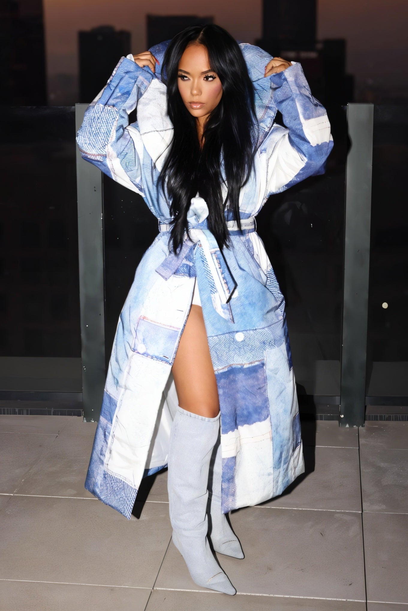 MORRY Denim Patchwork Coat